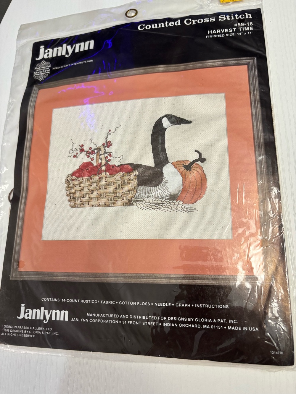 Vintage Janlynn Harvest Time Counted Cross Stitch Kit 59-1 Fall 1986